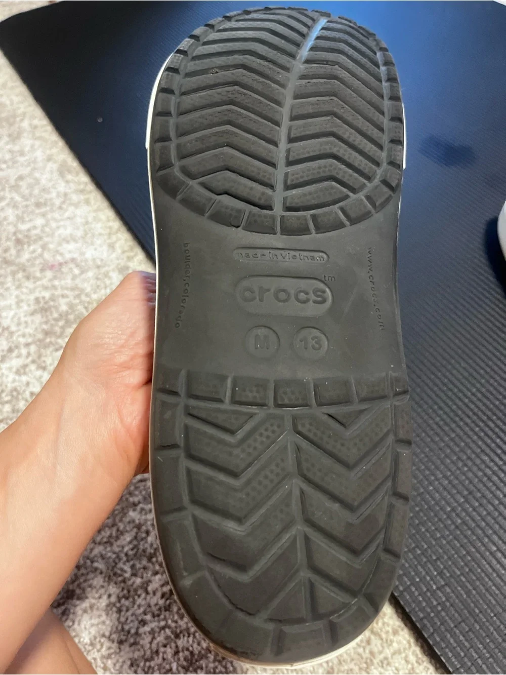Crocs Crocband Platform Clogs Black White Men’s Size 13 Slip On Comfort Shoes
